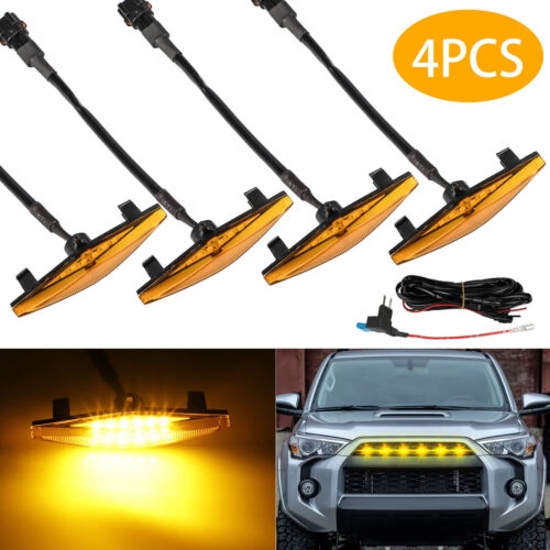 Luz Persiana tipo diamante ambar. Kit x 4